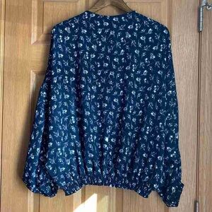Floral Navy Blue Women's Top